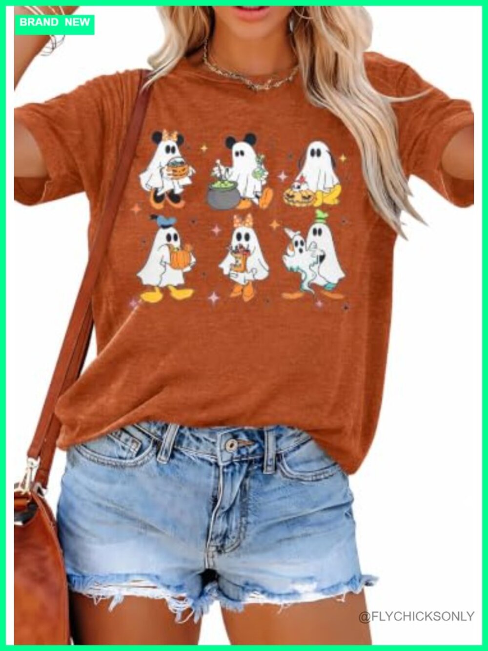 Women's Halloween Pumpkin Ghost Graphic Tee, Cute Spooky Season T-Shirt